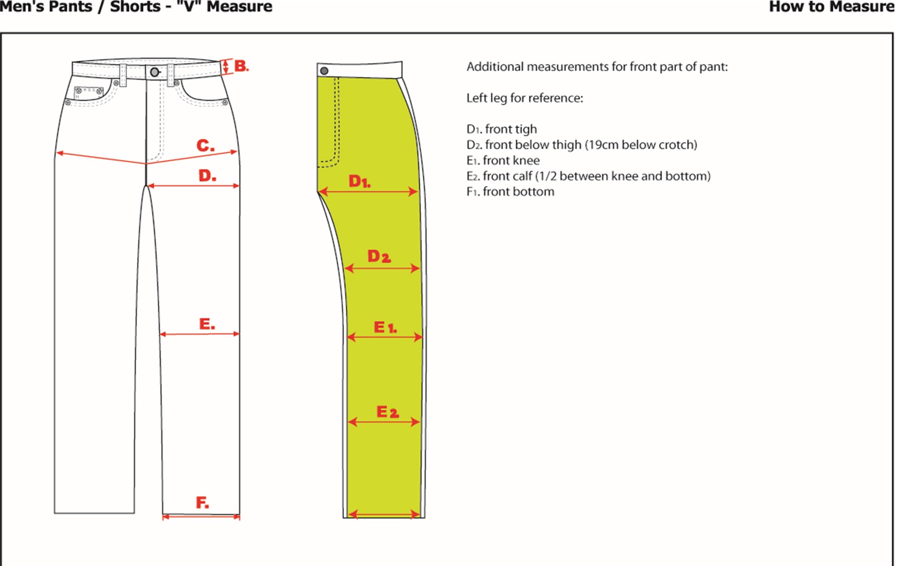 Size Chart Guide Diagram 1