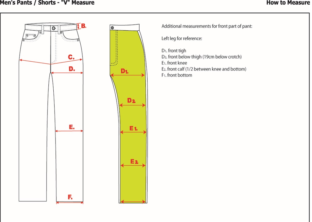 Size Chart Guide Diagram 1